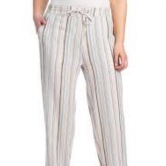 For Cynthia Pants - NEW! FOR CYNTHIA Striped Linen Pants 1X.